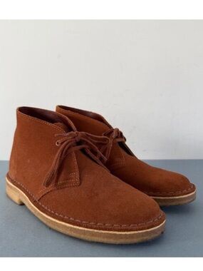 Clarks Originals Rust Brown Suede Lace Up Desert Boots